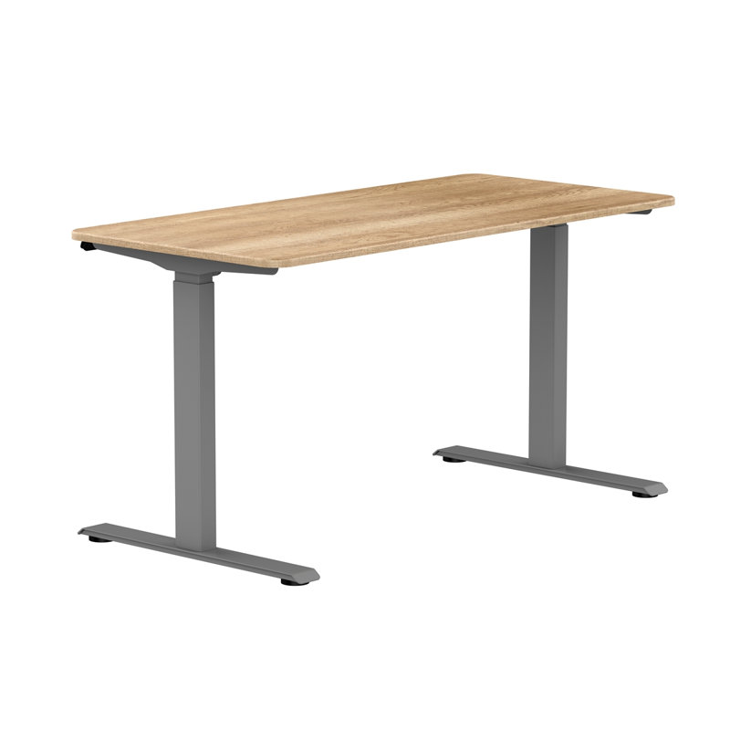 Bureau pour travailler debout ergonomique, H 49,61 po x l 66,93 po x P 27,56 po, Naturel / gris