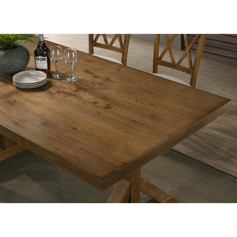 Delynne Morden Farmhouse Wood Trestle Dining Table,kitchen table,dining room table,dinning table,dining room table