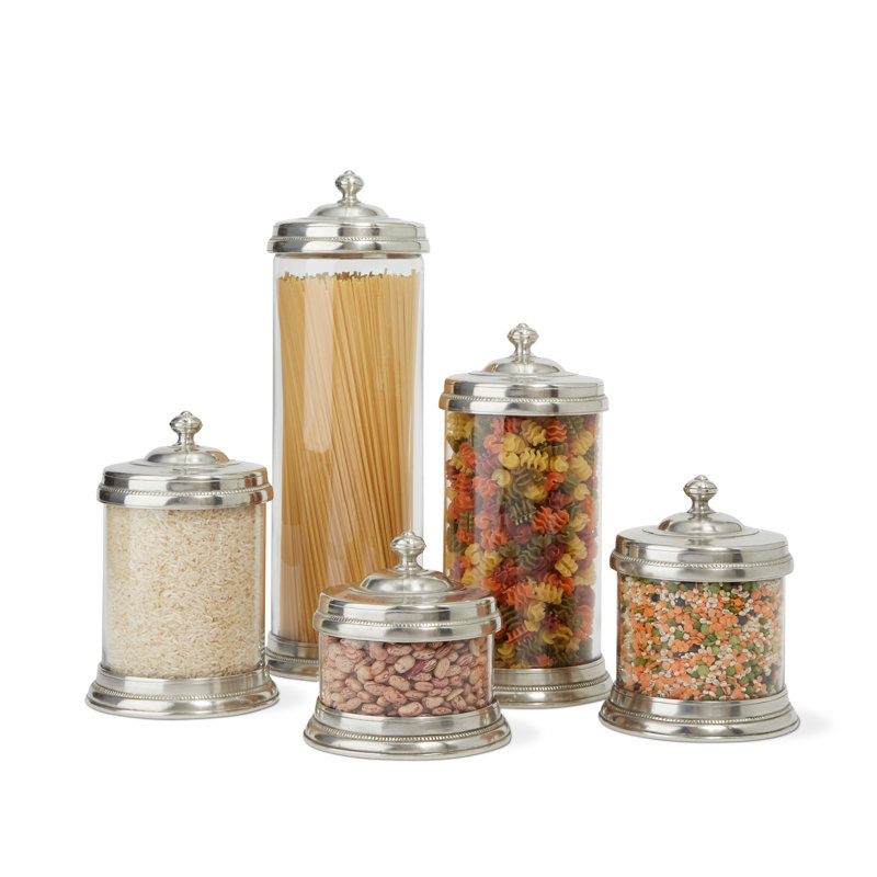 Glass Kitchen Canister, 10" H x 4.7" W x 4.7" D 
