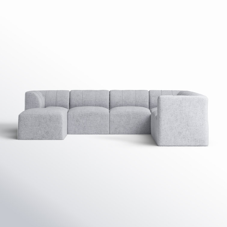 Praia 124" Sunbrella Modular Outdoor L Sectional with Ottoman