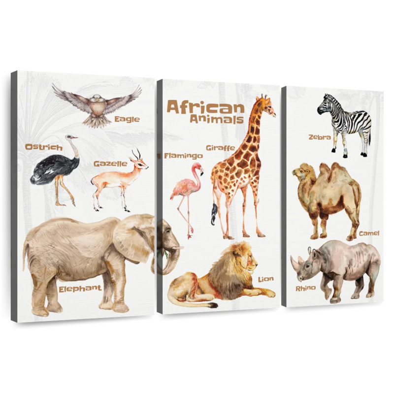 Brampt African Animals Chart, 20" H x 33" W