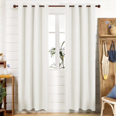 Lythrodontas Faux Linen Total Blackout Curtain Panels