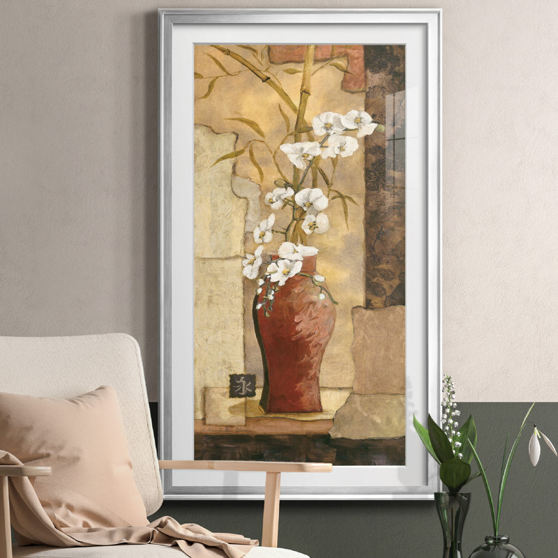 Mandarin Panneau I - Peinture encadrée, H 22,5 po x l 42,5 po x P 1,5 po, Argent