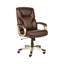 Fauteuil de bureau de direction à haut dossier, hauteur réglable, inclinable, pivotant, taille unique, brun