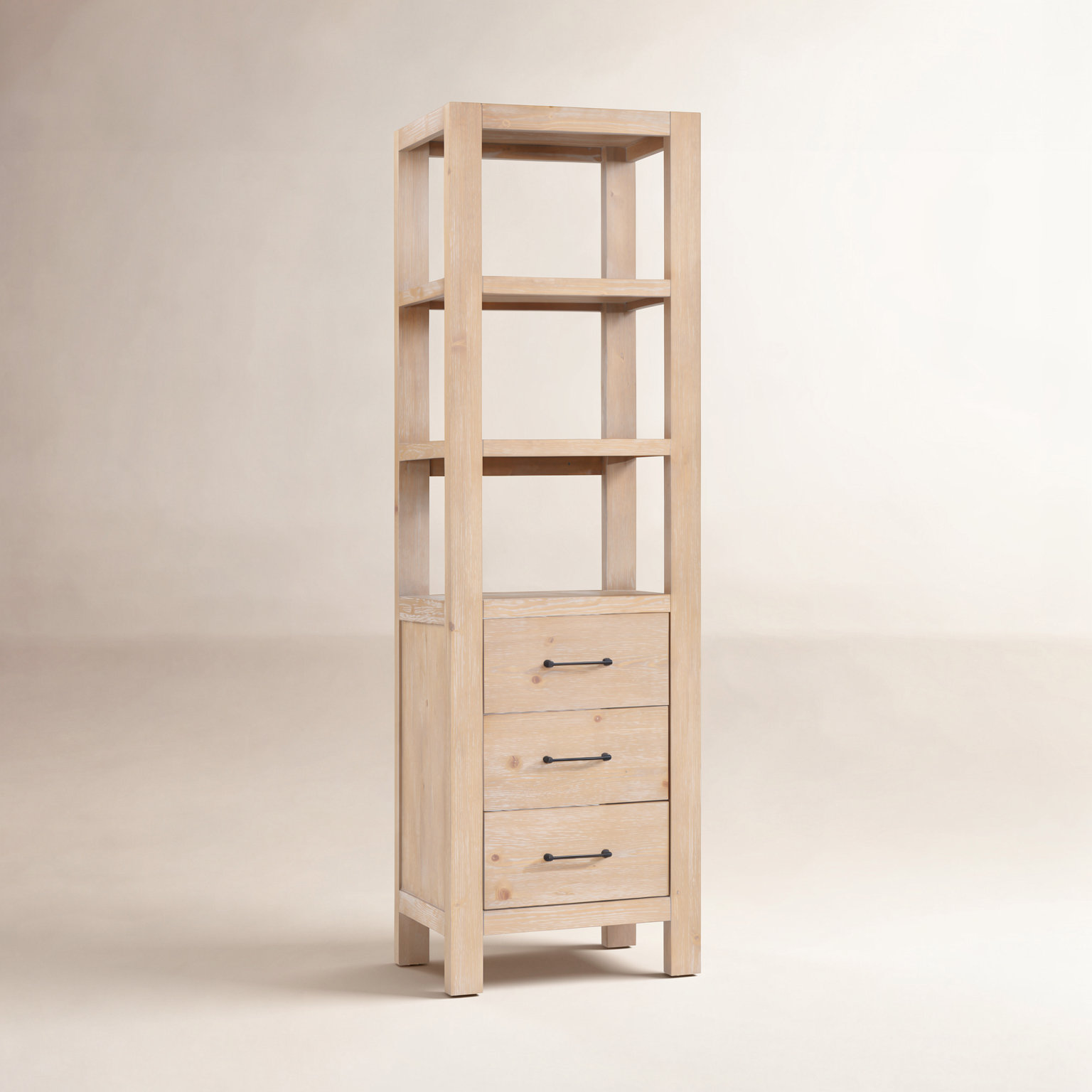 Moana Solid Wood Linen Cabinet, Brown