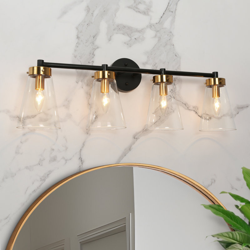 Gblac Matte Black Bathroom Vanity Lighting, 4
