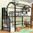 Twin Metal Loft Bed With Roof Design-1728595289