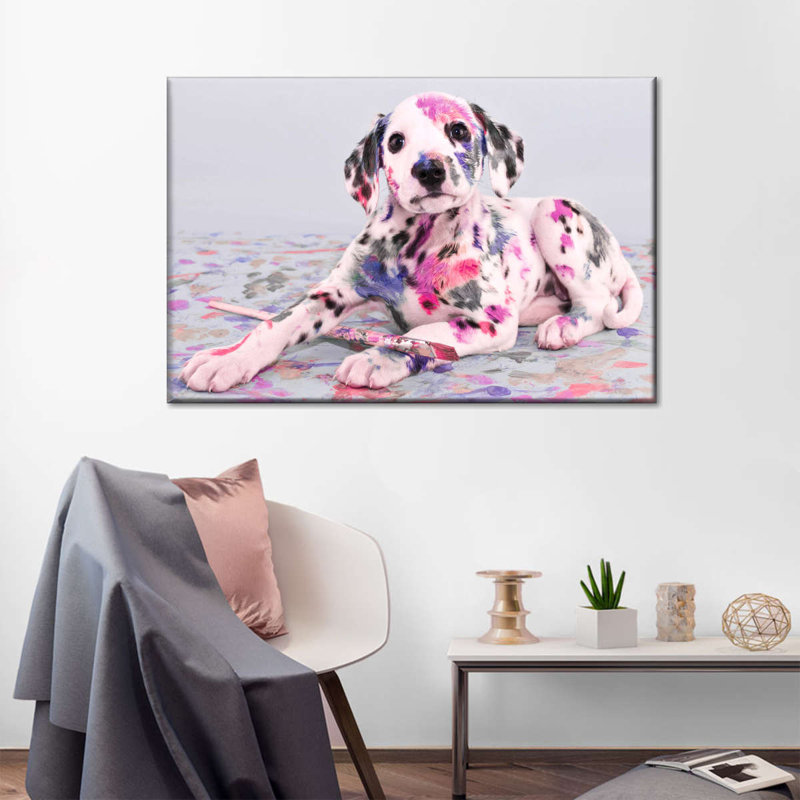 Impression sur toile Naughty Dalmatian, H 16 po x l 24 po x P 1,25 po
