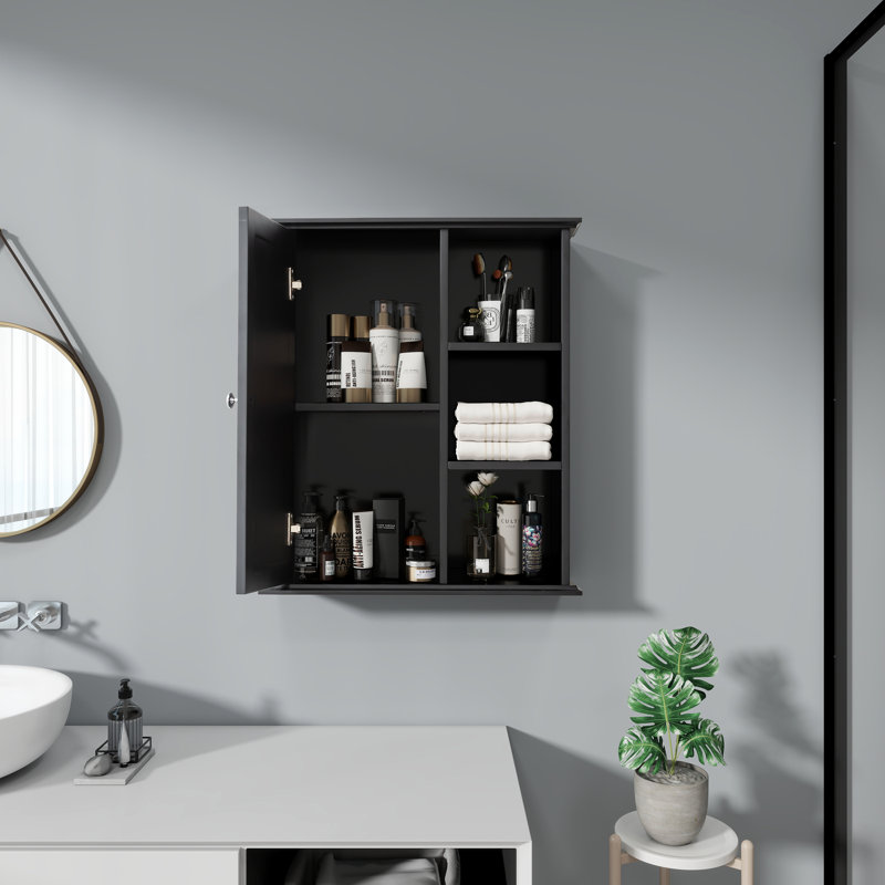 Olevide Wall Bathroom Cabinet Over The Toilet Storage, Black