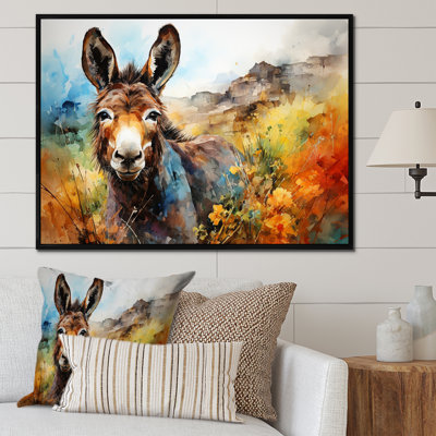Patchwork Donkey Pastures I - Donkey, art mural