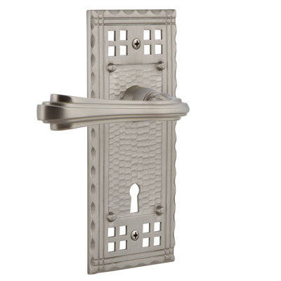 Assiette «Craftsman» (couloir et garde-robe) avec trou de serrure décoratif et levier fleur