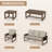 5-Person Patio Sofa Seating Group Cedar Wood Frame Brown Wicker with Cushion, Coffee Tables-108734355