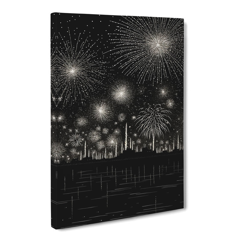 Fireworks Line - Wrapped Canvas, 60cm H x 40cm W x 3cm D
