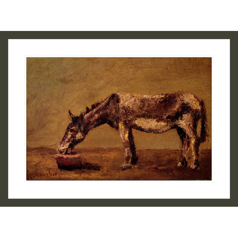 The Donkey by Gustave Courbet -Framed Giclee Print, 21.8" H x 29.5" W