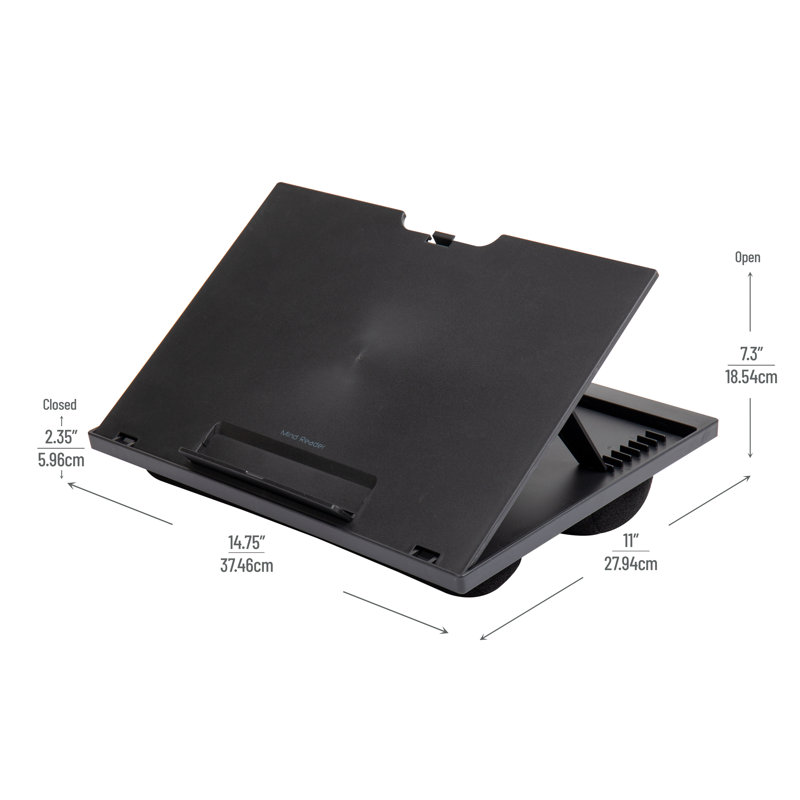 Black Adjustable Plastic Lap Desk with Cushions