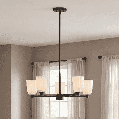 Aldegonde 5-Light Chandelier in Matte Black