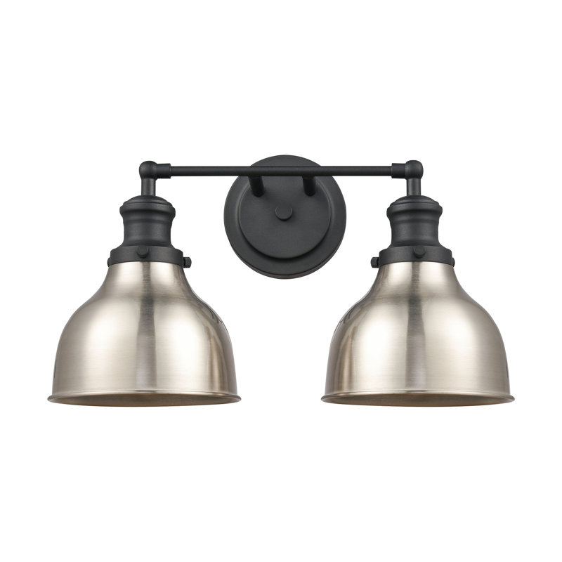 Chatteris 17'' Wide 2-Light Vanity Light - Charcoal, 10" H x 17" W x 7" D, Black, 2 Lights