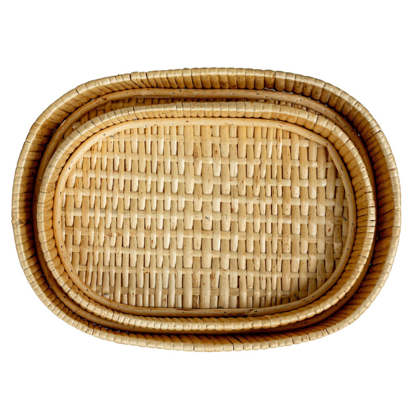 Willow Nestable Oval Trays With Raised Edges