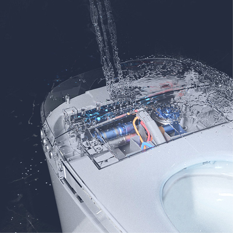 Compact Dual Flush Toilet With Self-Cleaning Wand, Foot Sensor Flush, White Night , Knob Control, Cold Water Wash, Strong Soft Close, , Immaculate Smart 1/1.28 ,