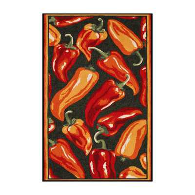 Washable Hot Pepper Habanero Vegetables Area Rug