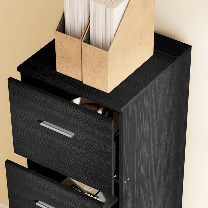 Seantae 4 Drawer Filing Cabinet, Black