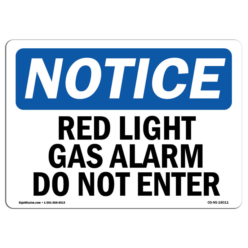 Alarme de gaz rouge ne pas entrer