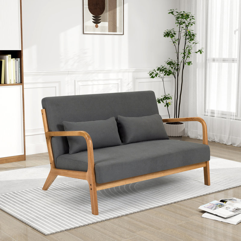 Causeuse Avonta, Polyester gris foncé Avonta