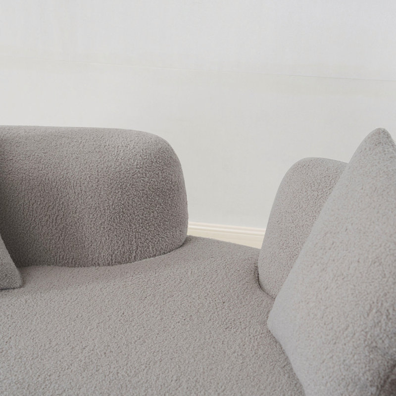 Causeuse incurvée, canapé, canapé-lit, causeuse, canapé moderne Teddy, 27.6" H x 72.8" W x 38.6" D, Gris