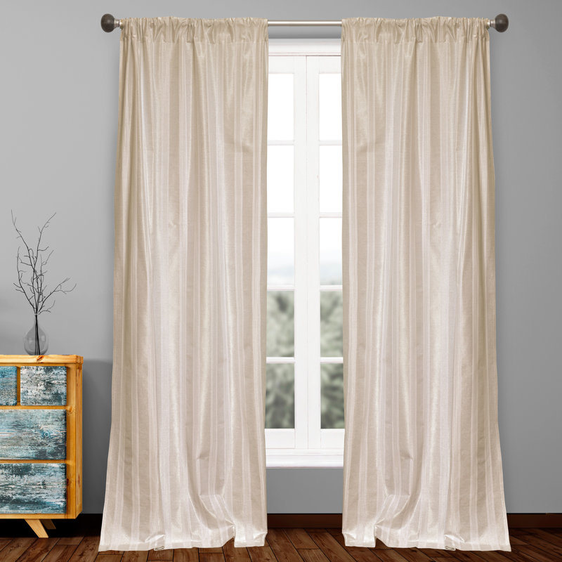 Cotton Blend Blackout Curtain Pair, Linen
