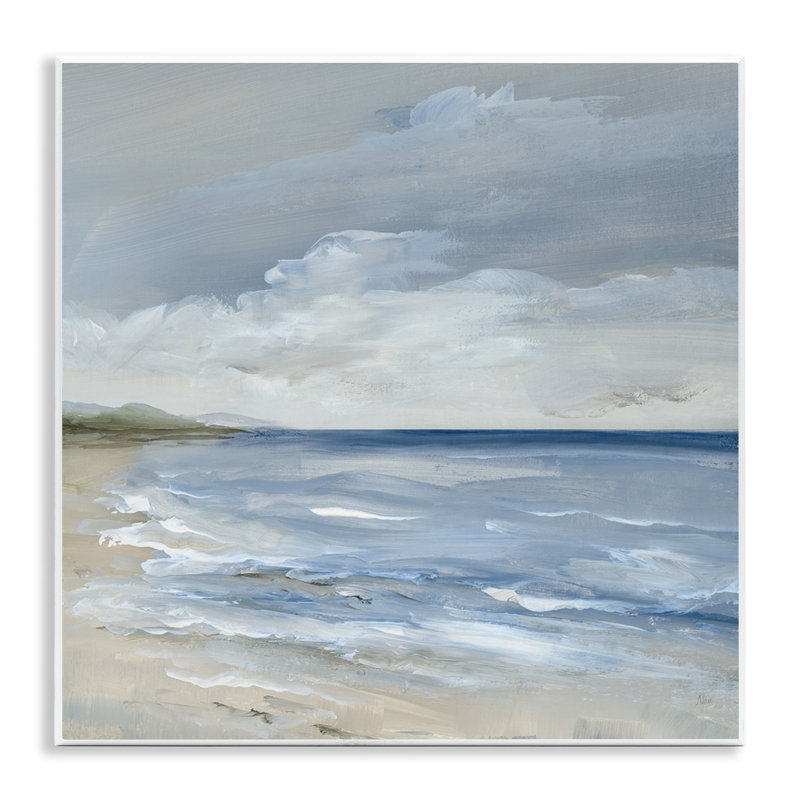 Plaque murale paysage de plage orageuse, design par Nan