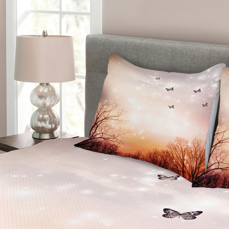 Ebern Designs Frasher Bedspread with Pillow Shams, 220 x 264 cm