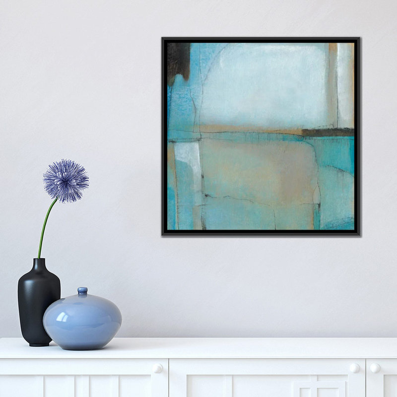 «Celestial I», reproduction sur toile, H 18 po x l 18 po x P 1,5 po, Toile avec cadre noir, Pas de tapis