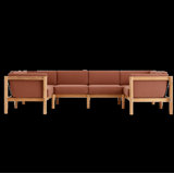 Haven 8-Piece U-Shaped Teak Outdoor Sectional with Sunbrella Cushions