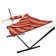 2-Person Polyester Rope Hammock and stand set with Removable Quilted Pad and Pillow