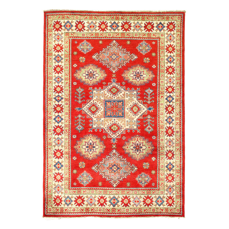 Tapis en laine d'agneau de conception unique 4 pi 11 po x 7 pi