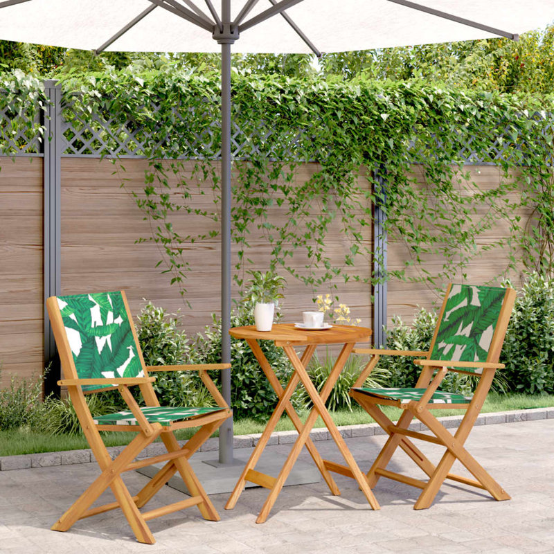 Castiel 2 - Person Wood Patio Dining Set with