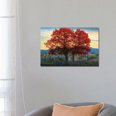 Twin Oaks by Christopher Vest - Wrapped Canvas Painting