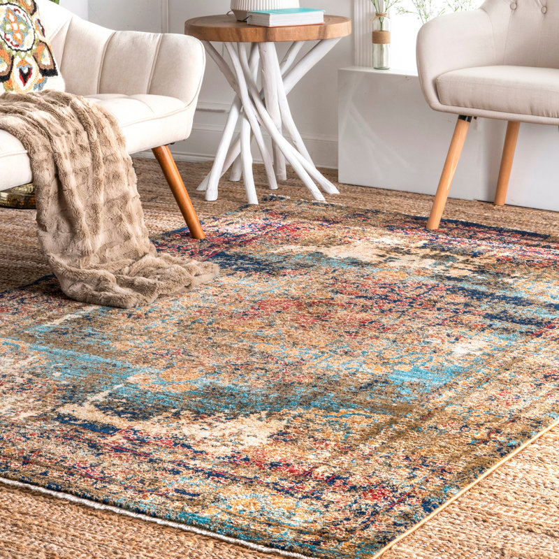 Tapis oriental brun Fults, Rectangle 4 pi x 6 pi 2 po