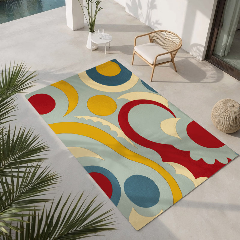 Snazzy Streak Indoor And Outdoor Area Rug, Rectangle 1'6" x 2'6"