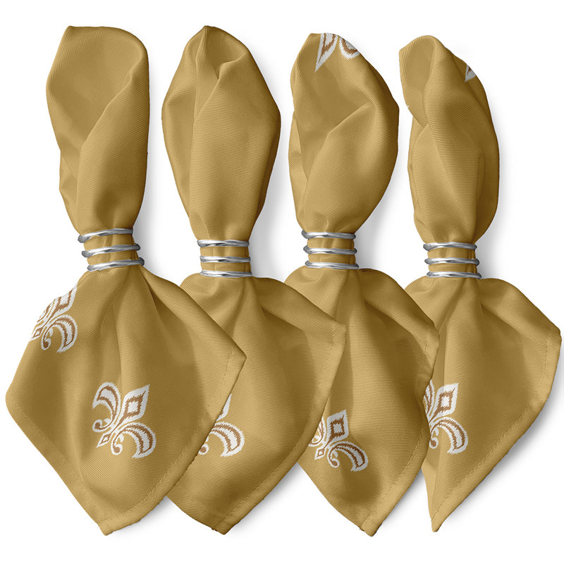Ensemble de serviettes 4 pièces Bettrys, L 18 po x L 18 po, Or