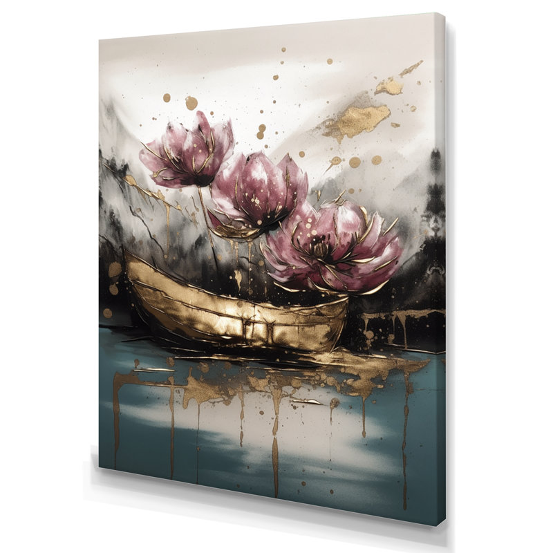 Sérénade rose des tulipes sur toile, H 40 po x l 30 po x P 1,5 po, Toile tendue