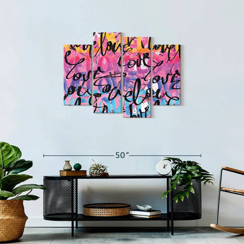 «Love Graffiti», reproduction sur toile, H 27 po x l 43 po