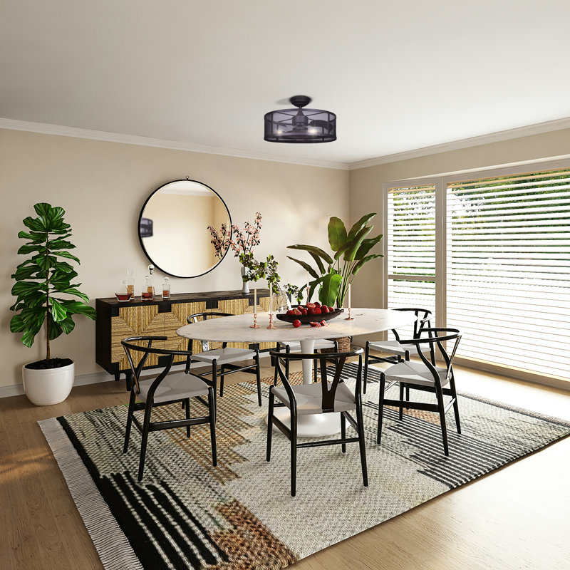 Ventilateur de plafond à 2 pales 24 "avec télécommande et ensemble d'éclairage inclus Layken