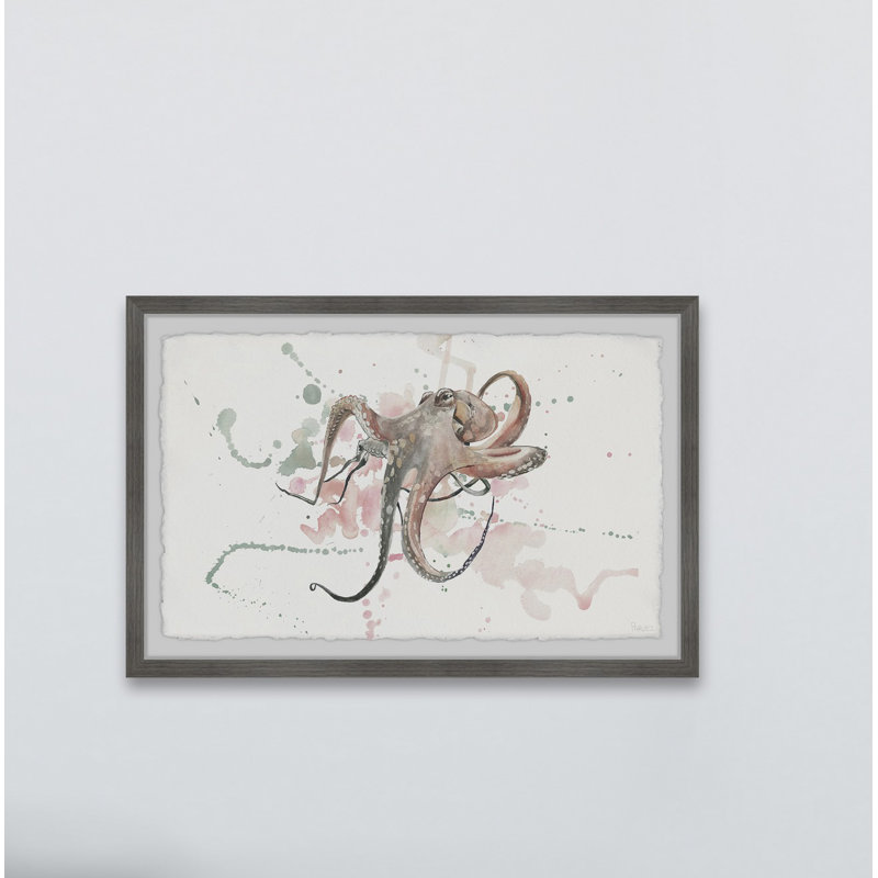 «Octopus Splash», reproduction encadrée, H 8 po x l 12 po x P 1,5 po