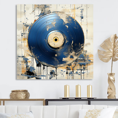 Disque vinyle blanc et bleu Melody