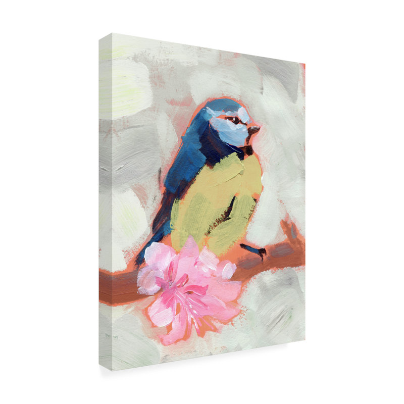 Colorful Songbird on Branch Canvas Art in 24" x 18"