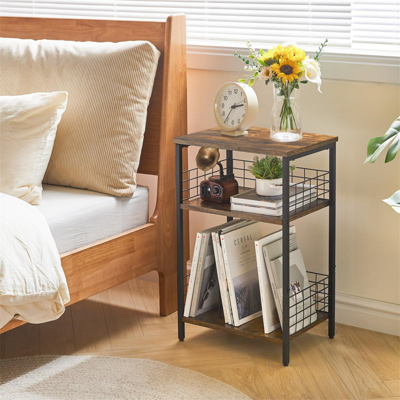62.5cm H Media Shelves, Black/Brown