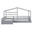 Lit plateforme simple avec trois tiroirs de rangement, gris
