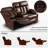 Electric Power Loveseat Recliner with Heat and Massage, USB Ports, Cup Holders, Faux Leather-5141165