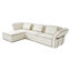 Upholstered 128.36" Boucle Slipcovered Flared Arm Sectional Sofa With Ottoman-888276959